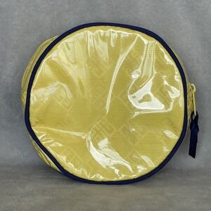 Amarige de Givenchy‎ Yellow Navy Cosmetic Travel Pouch Round Zip Bag